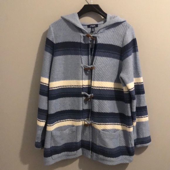 CHAPS TOGGLE SWEATER JACKET (L) - Picture 1 of 15